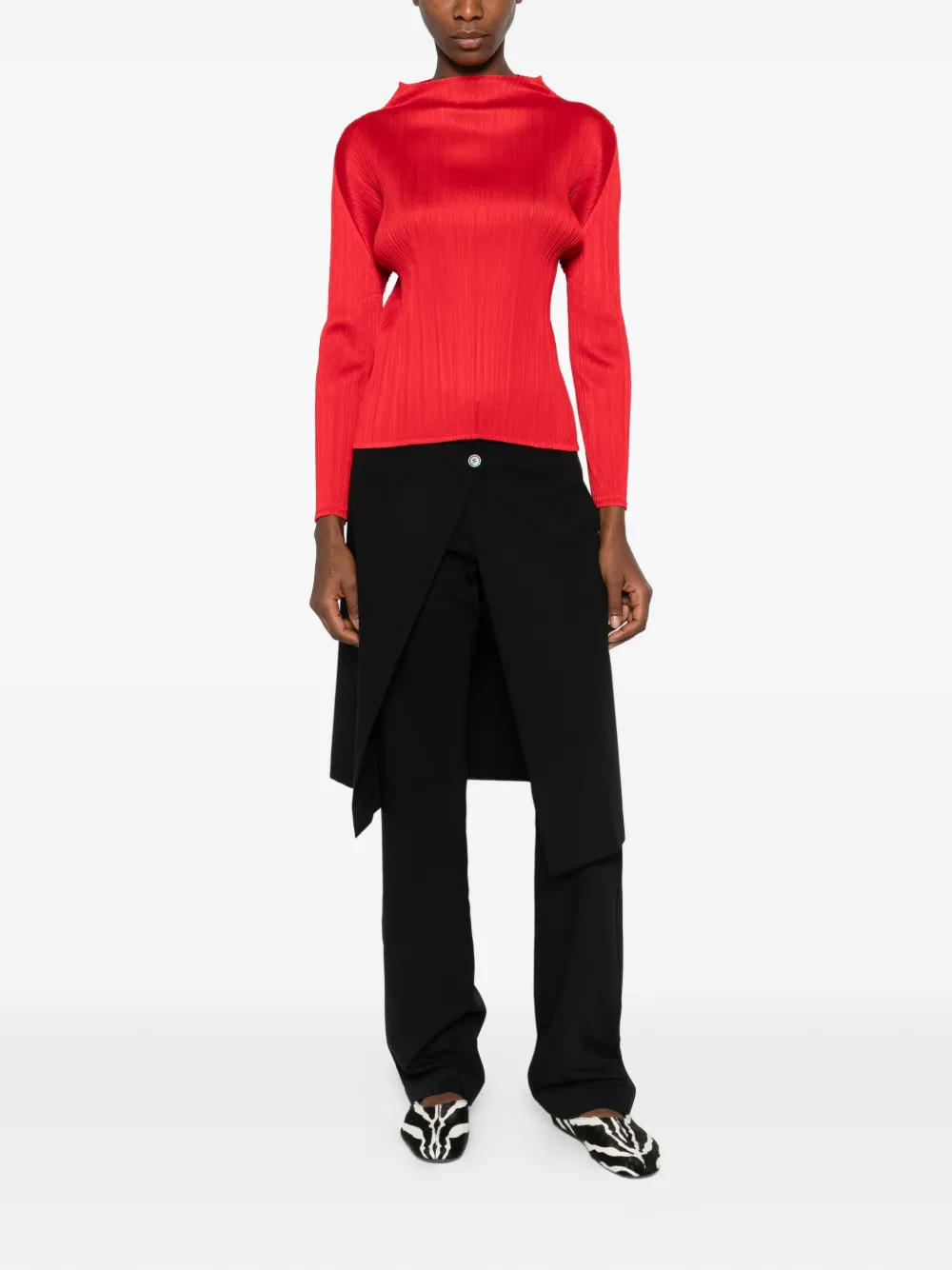 Pleats Please Issey Miyake Top met plooien - Rood