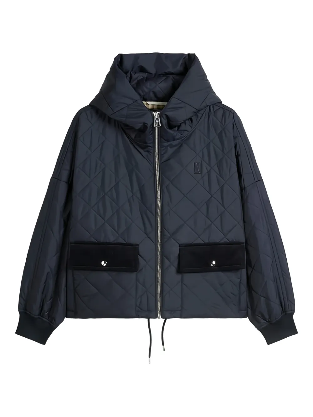 Marc O'polo Quilted-design Hooded Jacket In Blue
