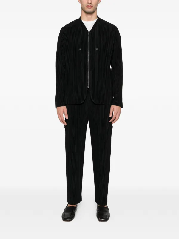 Homme Plissé Issey Miyake Quarry Zipped Jacket | Black | FARFETCH JO