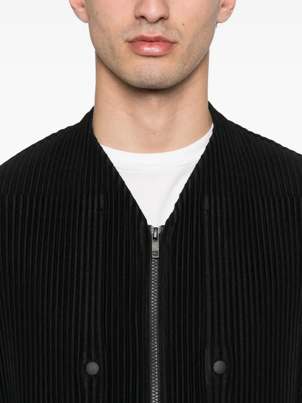 Homme Plissé Issey Miyake Quarry Zipped Jacket | Black | FARFETCH JO