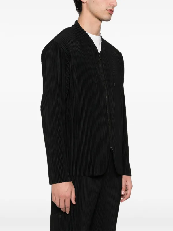 Homme Plissé Issey Miyake Quarry Zipped Jacket | Black | FARFETCH JO