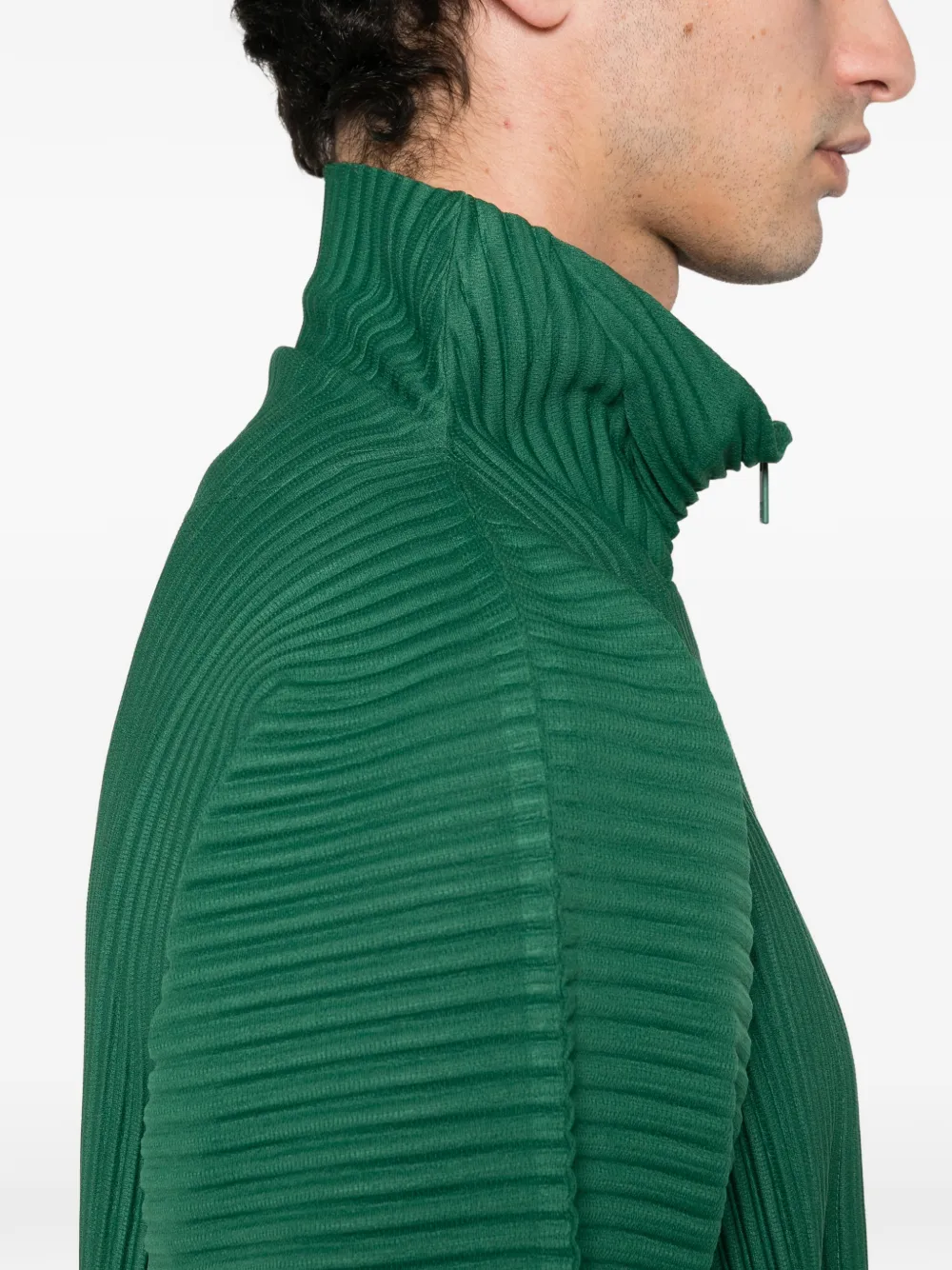 Homme Plissé Issey Miyake ハーフジップ Tシャツ | グリーン