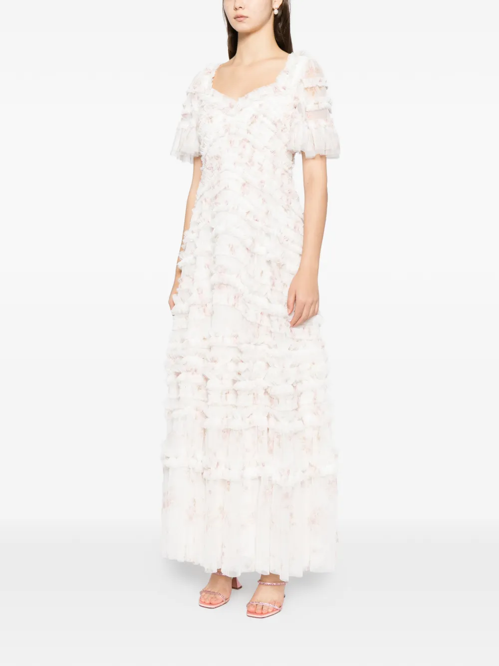  Needle & Thread Magnolia Ditsy Gown - White 