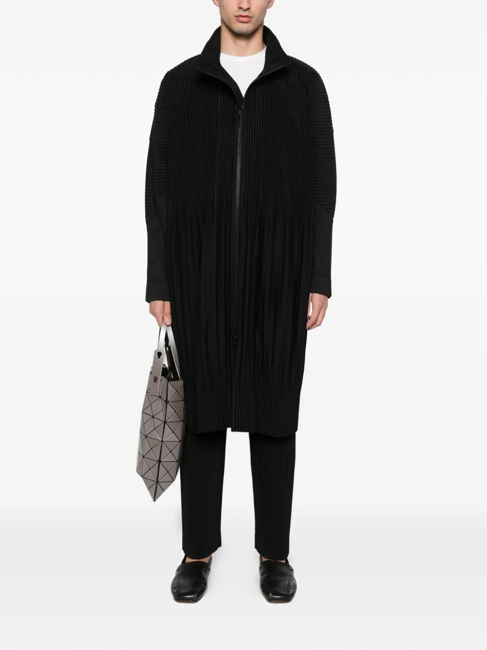 Homme Plissé Issey Miyake pleated zip-up coat | Single Breasted Coats | Image 2