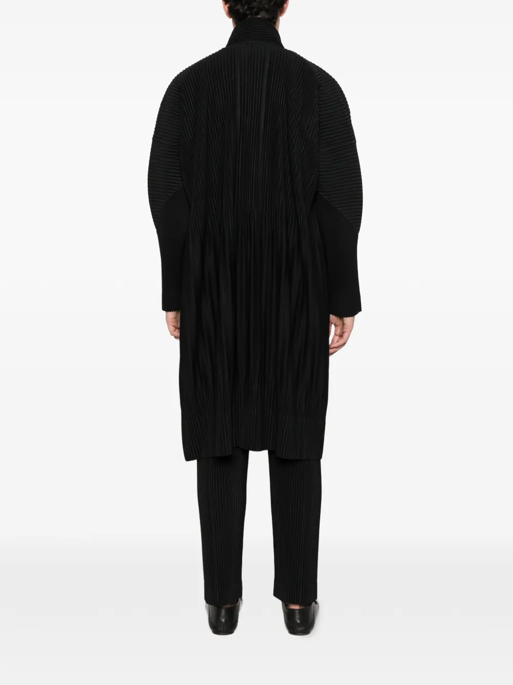 Homme Plissé Issey Miyake Geplooide jas met rits Zwart