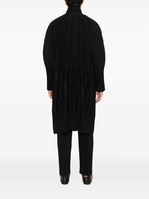 Homme Plissé Issey Miyake Pleated zip-up Coat | Black | FARFETCH TH