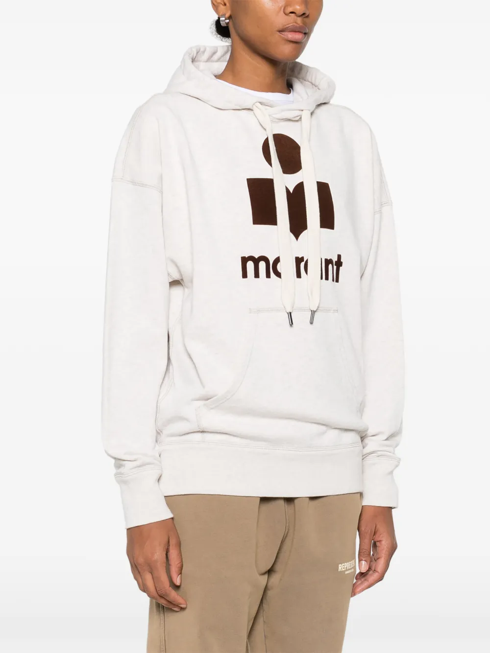  Marant étoile Logo-detail Hoodie - Neutrals 