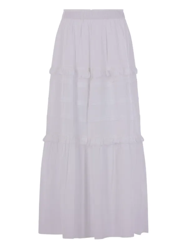 Marant Étoile Ruffled Tiered Maxi Skirt in White