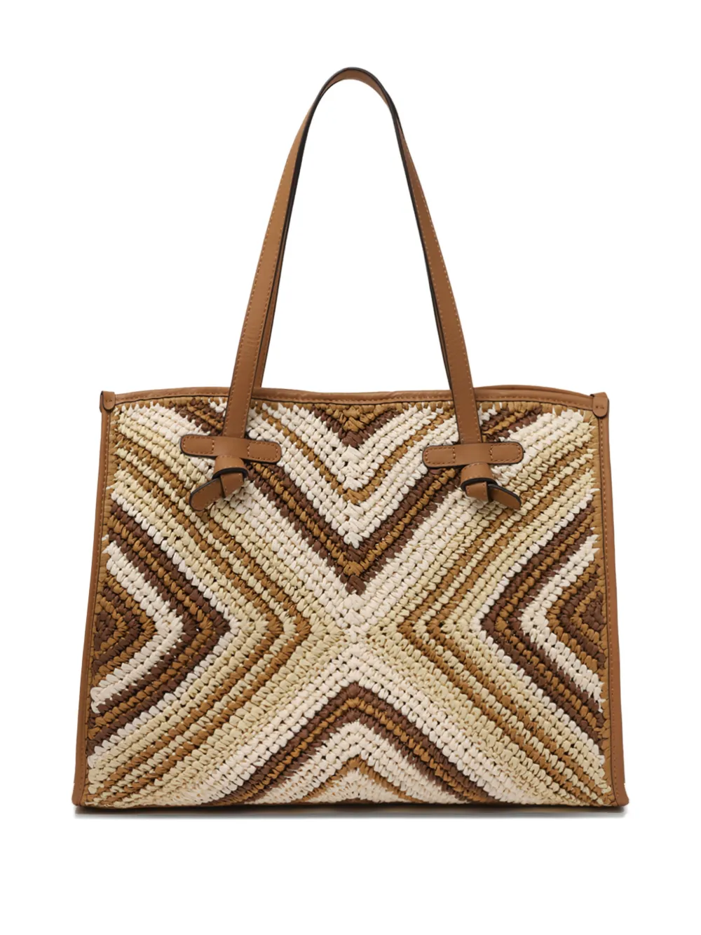 MARCELLA CLUB woven tote bag - Toni neutri