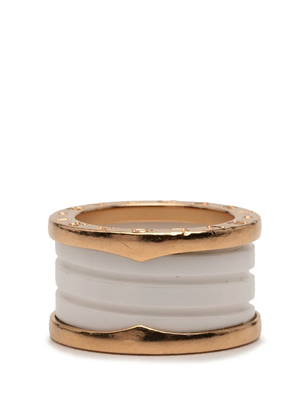 Bvlgari Pre-Owned 2010-2025 18K Yellow Gold and Ceramic B.Zero1 Three Band ring | Image 2