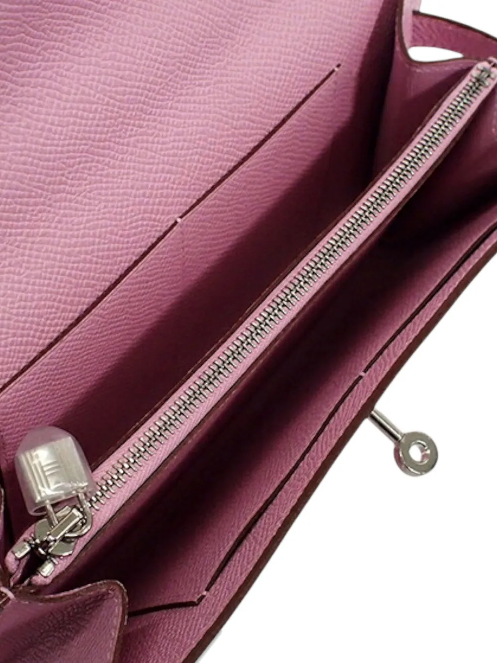 Pre-owned Hermes 2022 Epsom Kelly To Go Wallet Crossbody Bag In Pink