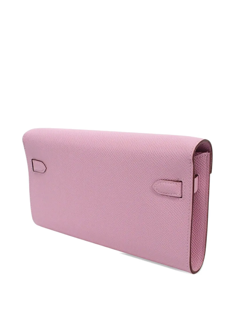 Pre-owned Hermes 2022 Epsom Kelly To Go Wallet Crossbody Bag In Pink