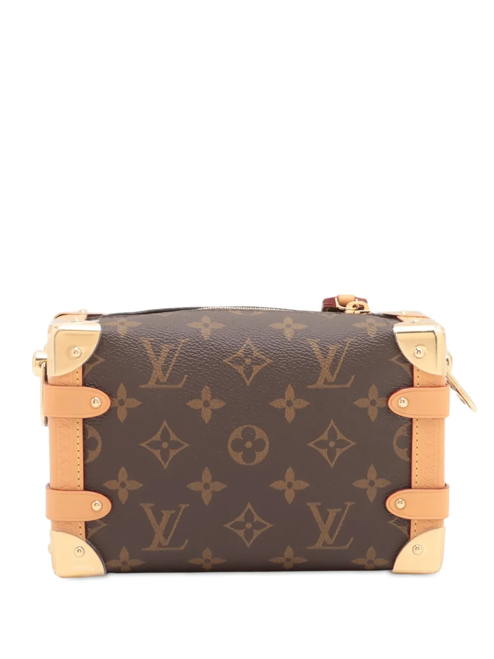 Pre-owned Louis Vuitton 2021-2023 Monogram Side Trunk Pm Satchel In Brown