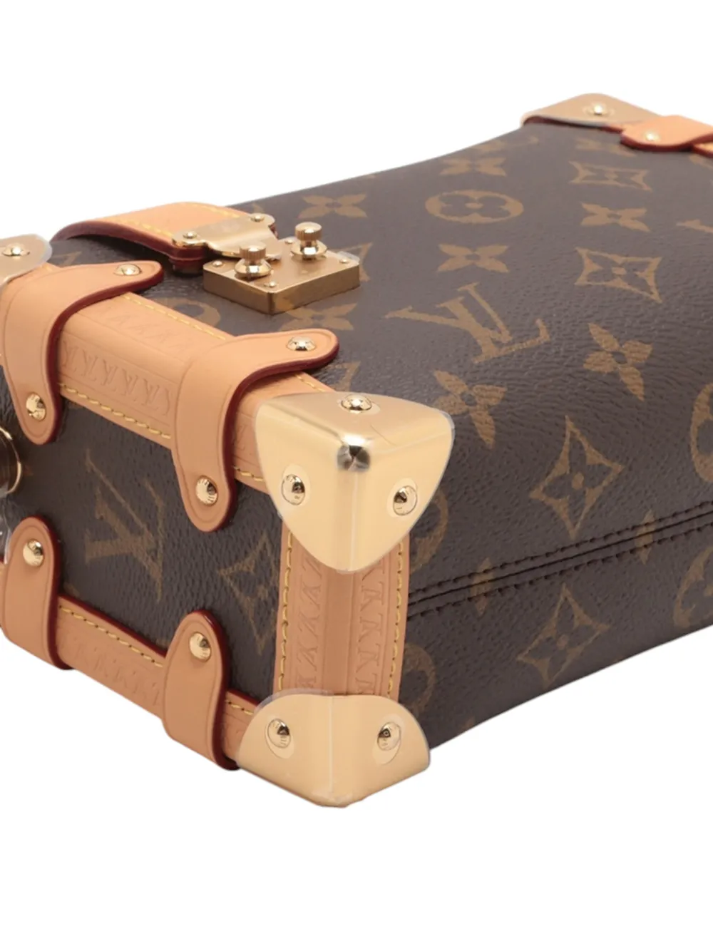 Pre-owned Louis Vuitton 2021-2023 Monogram Side Trunk Pm Satchel In Brown