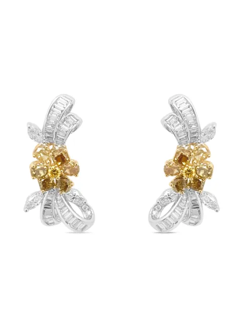 HYT Jewelry 18K white and yellow gold diamond earrings