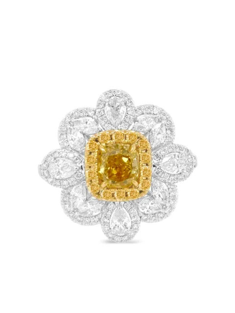 HYT Jewelry 18K white and yellow gold diamond ring pendant