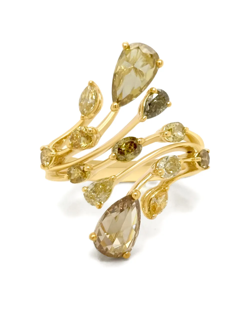HYT Jewelry Anello in oro giallo 18 carati con diamanti