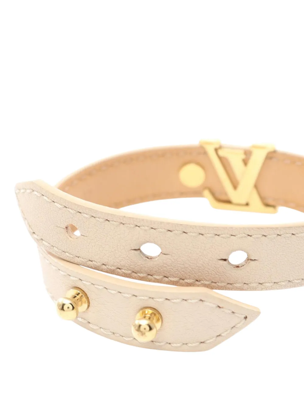 Pre-owned Louis Vuitton 2022 Leather Lv Iconic Bracelet Costume Bracelet In Brown