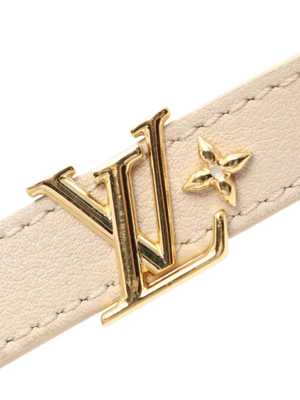 Pre-owned Louis Vuitton 2022 Leather Lv Iconic Bracelet Costume Bracelet In Brown