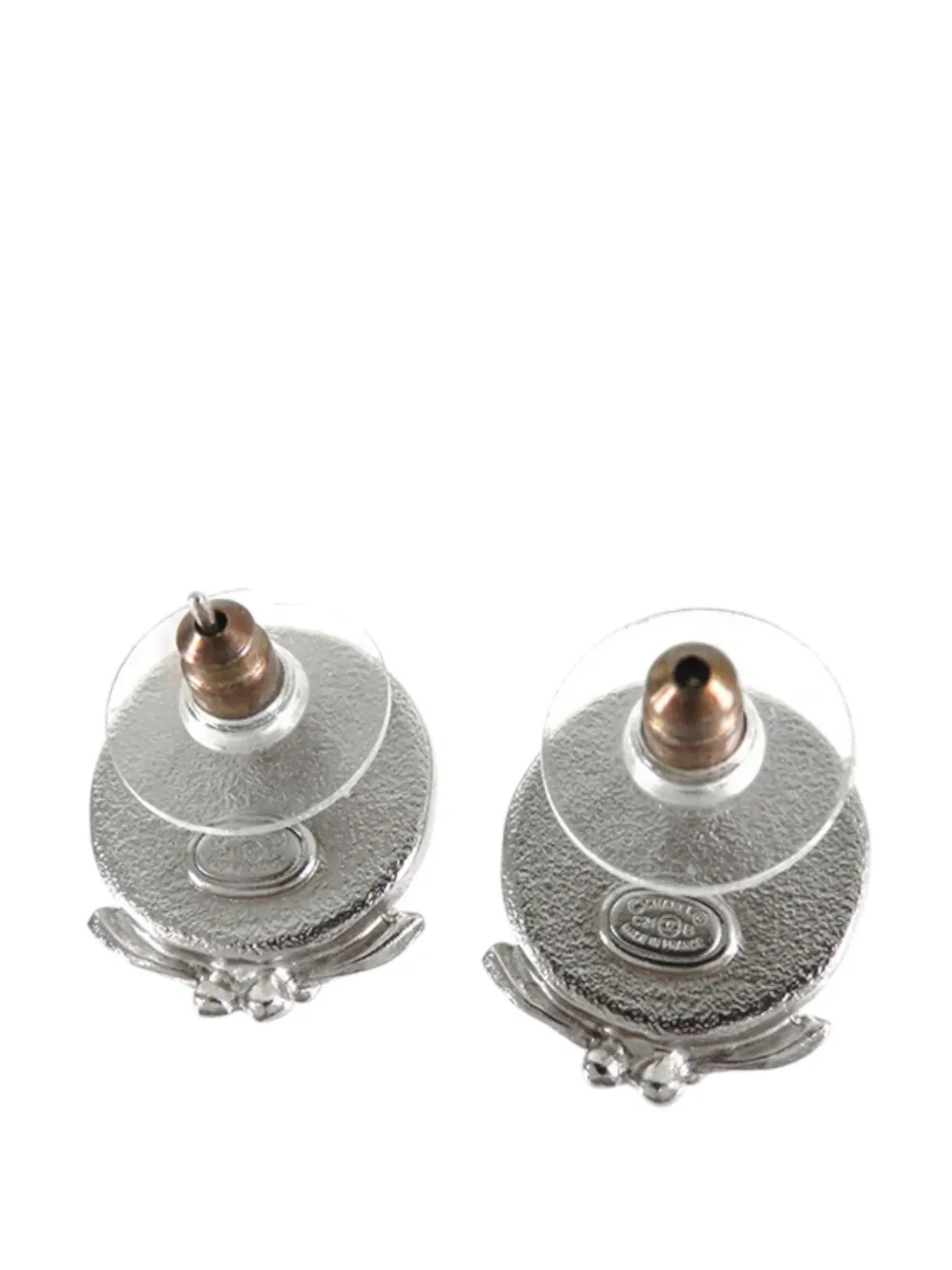 CHANEL Pre-owned 2021 Cc Silver Plated Crystal And Faux Pearl Push Back Earrings Costume Earrings In White