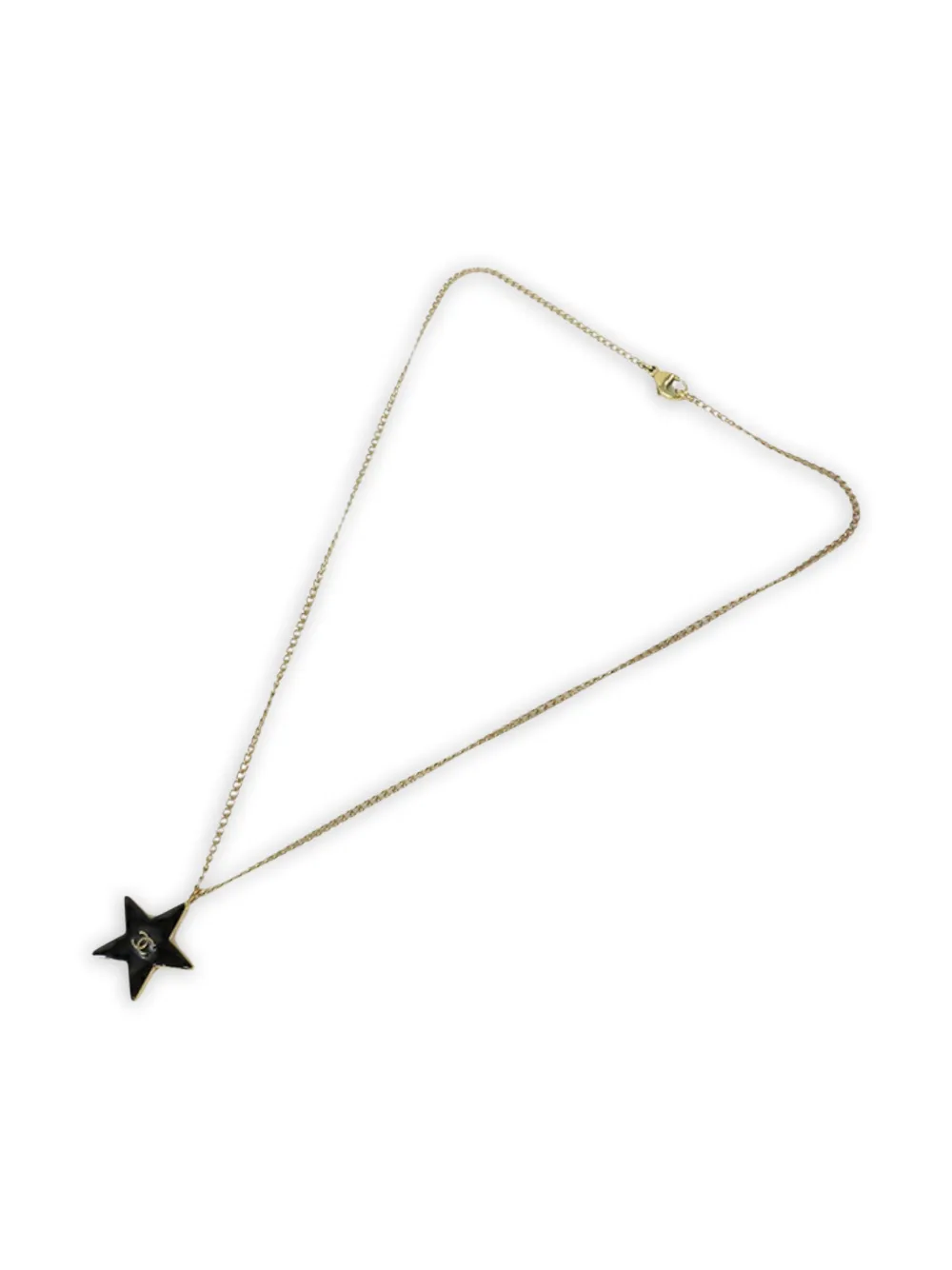 CHANEL Pre-Owned 2003 Gold Plated Enamel CC Logo Star Pendant Necklace costume necklace - Oro