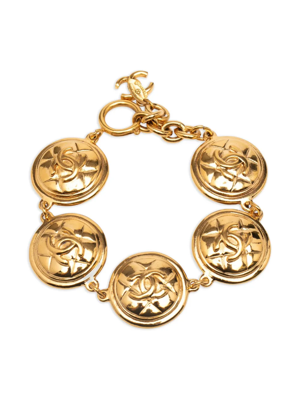 CHANEL Pre-Owned Bracciale CC placcato oro con medaglioni 1970-1980