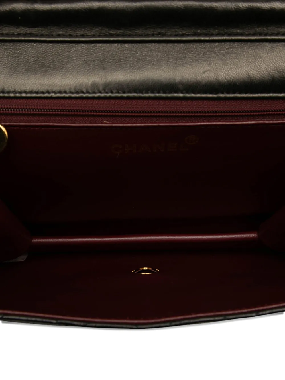 Pre-owned Chanel 1994-1996 Small Cc Quilted Lambskin Single Flap Crossbody Bag In Black