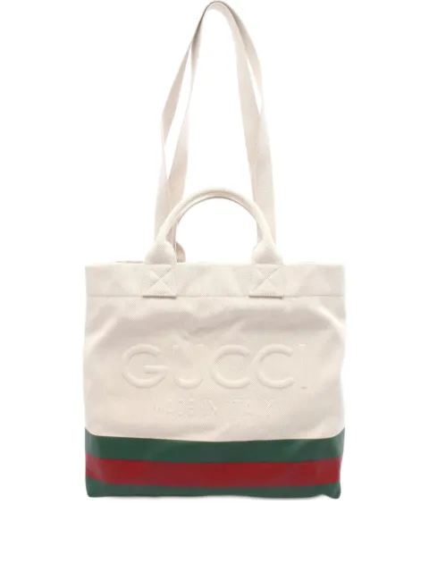 Gucci Pre-Owned tote en lona con detalle Web 2016-2025