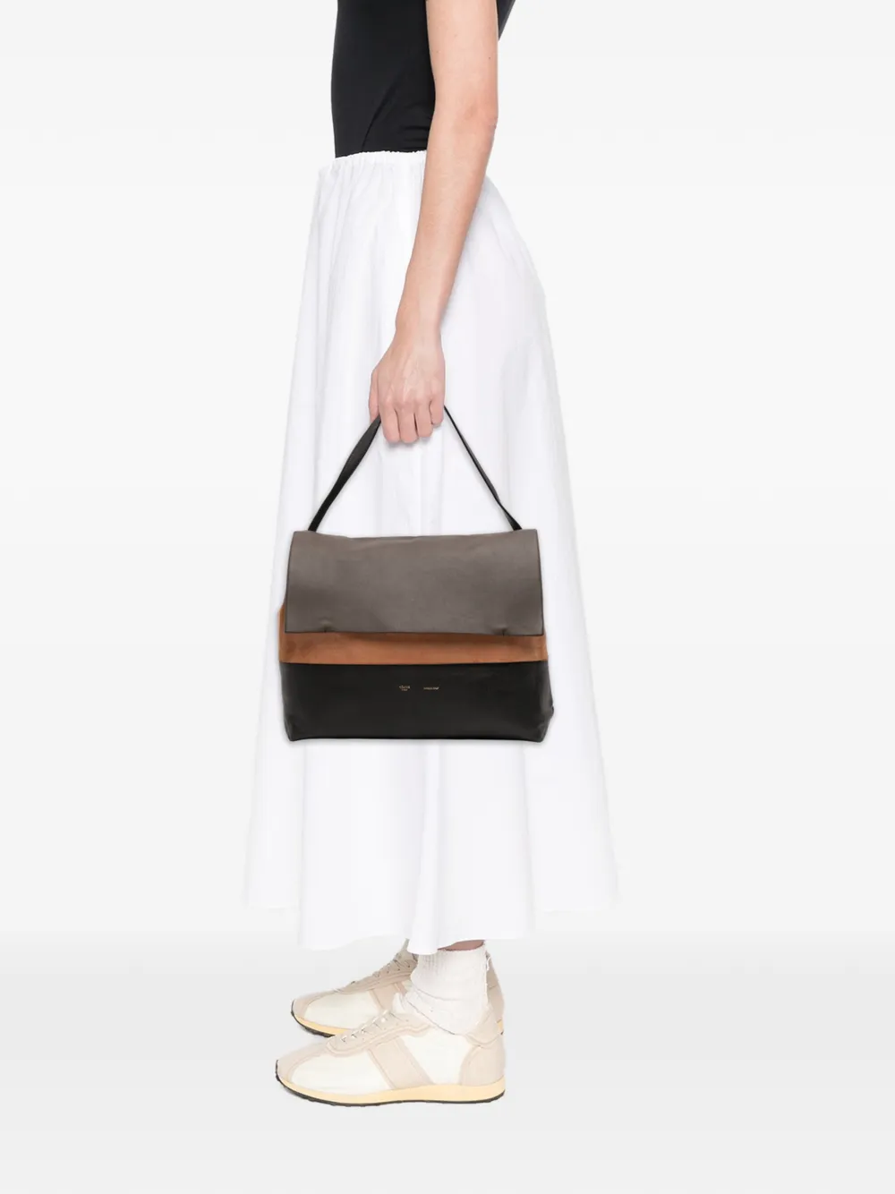 CELINE Pre-owned 2015 Tricolor Leather All Soft Shoulder Bag In Brown