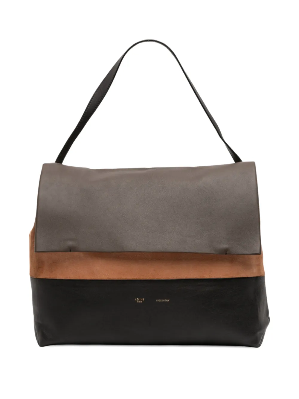 Celine Pre-Owned 2015 Tricolor Leather All Soft shoulder bag - ブラウン