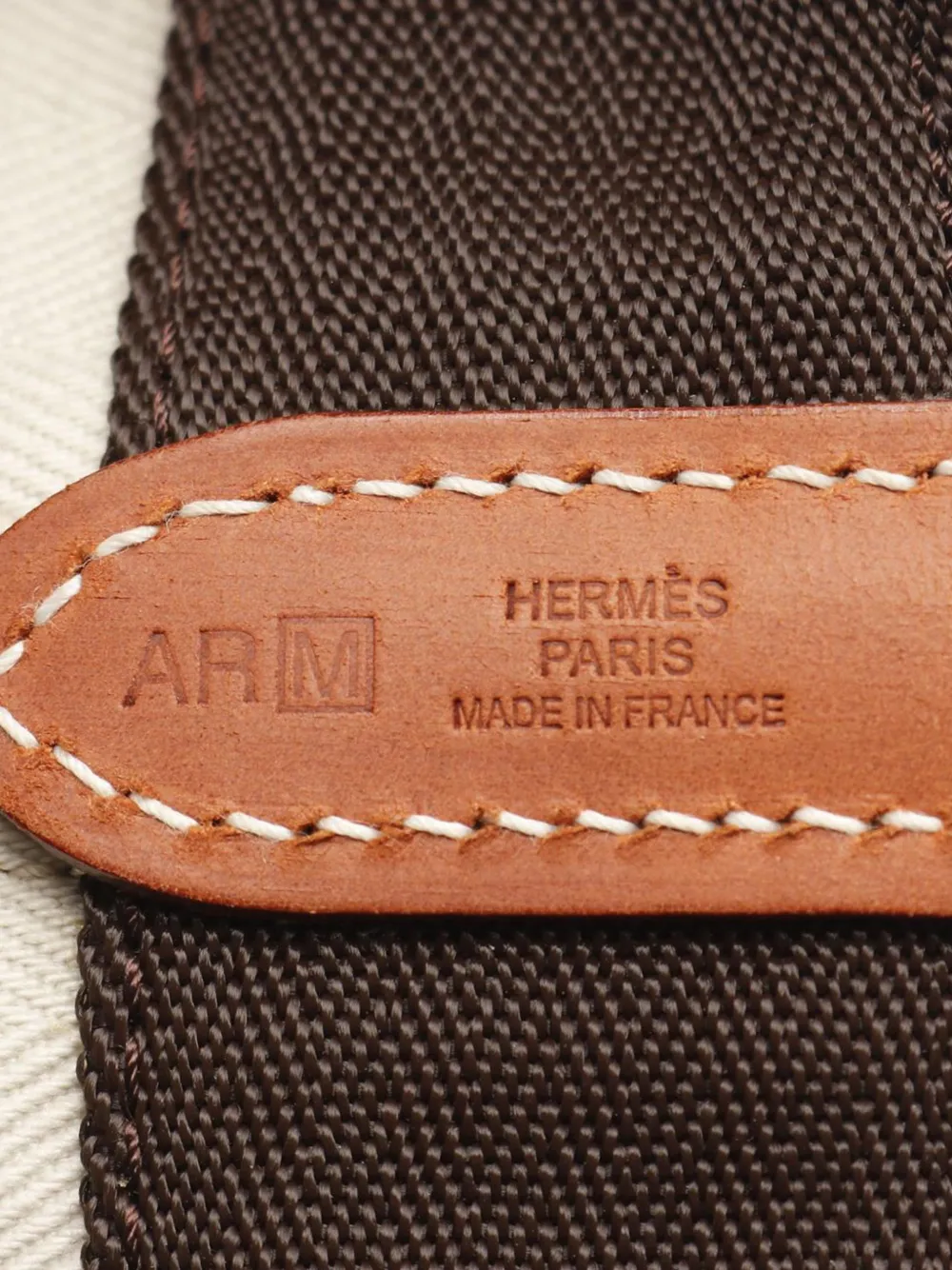 HERMES Pre-owned 2009 Toile Sac De Pansage Grooming Bucket Bag In Brown