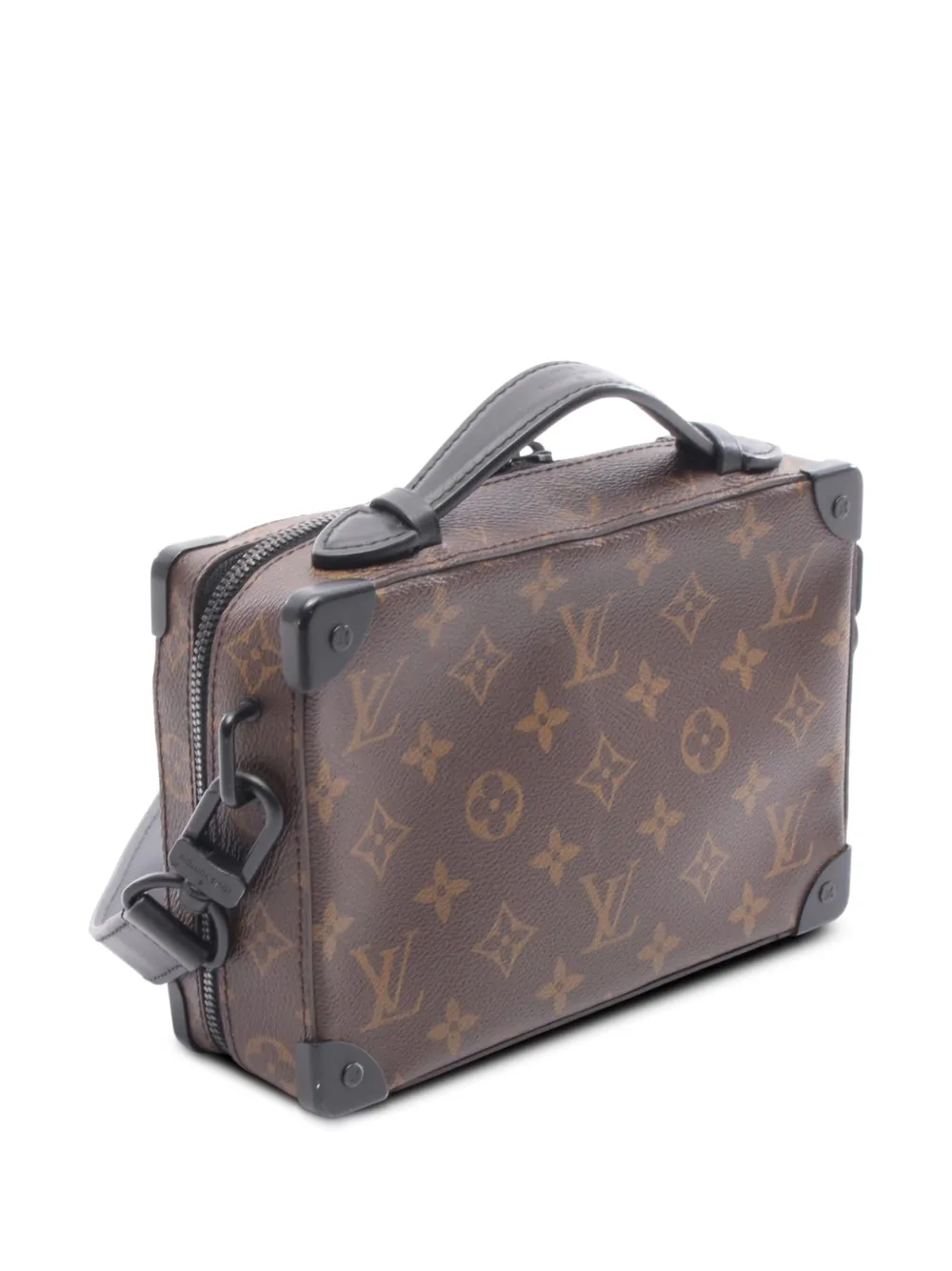 Pre-owned Louis Vuitton 2021-2025 Monogram Macassar Handle Soft Trunk Satchel In Brown