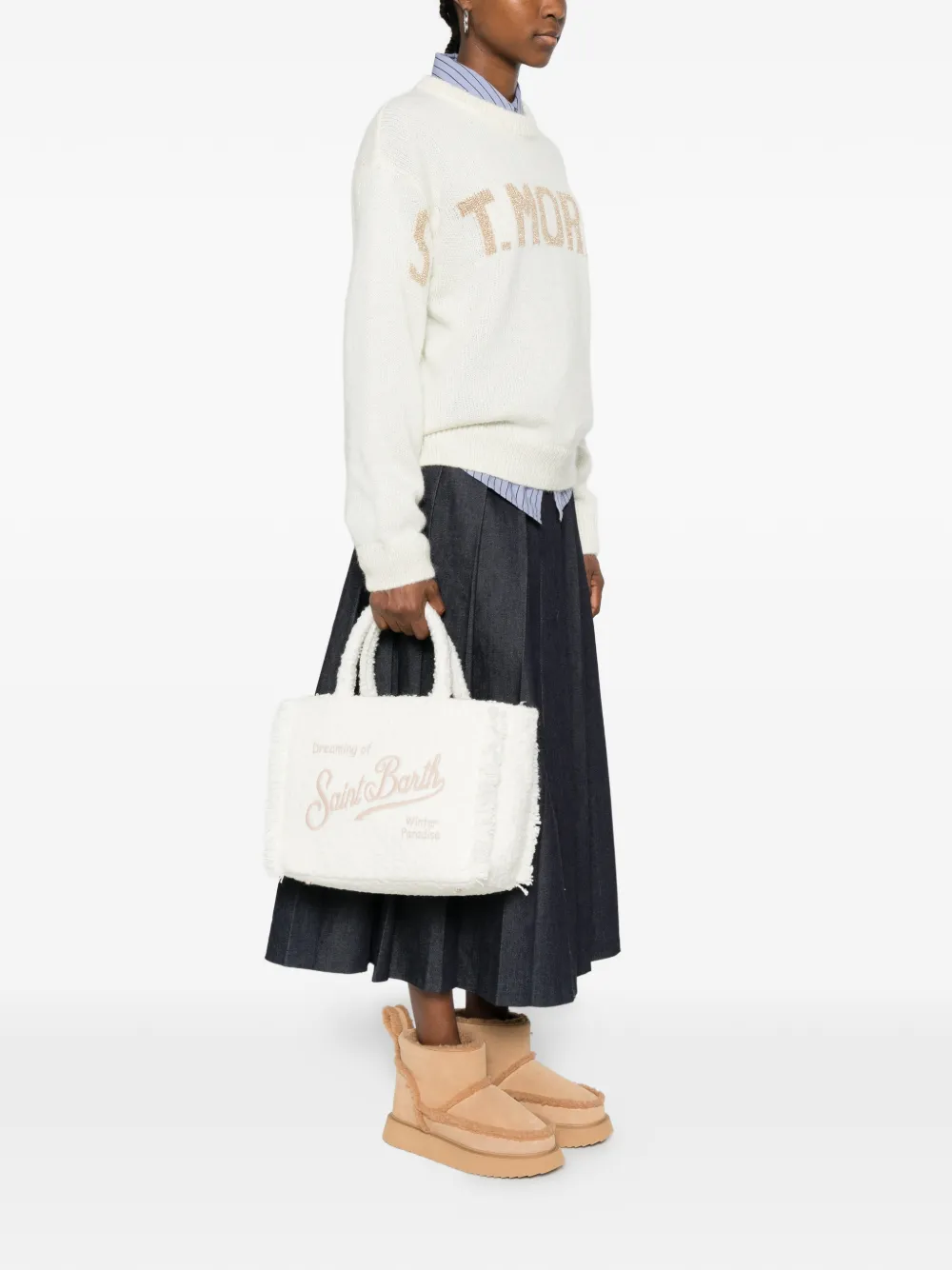 MC2 Saint Barth embroidered-logo tote bag - Beige