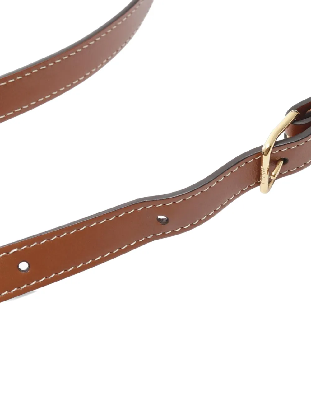 CELINE Pre-owned 2021-2025 Medium Triomphe Coated Canvas Folco Crossbody Bag In Black