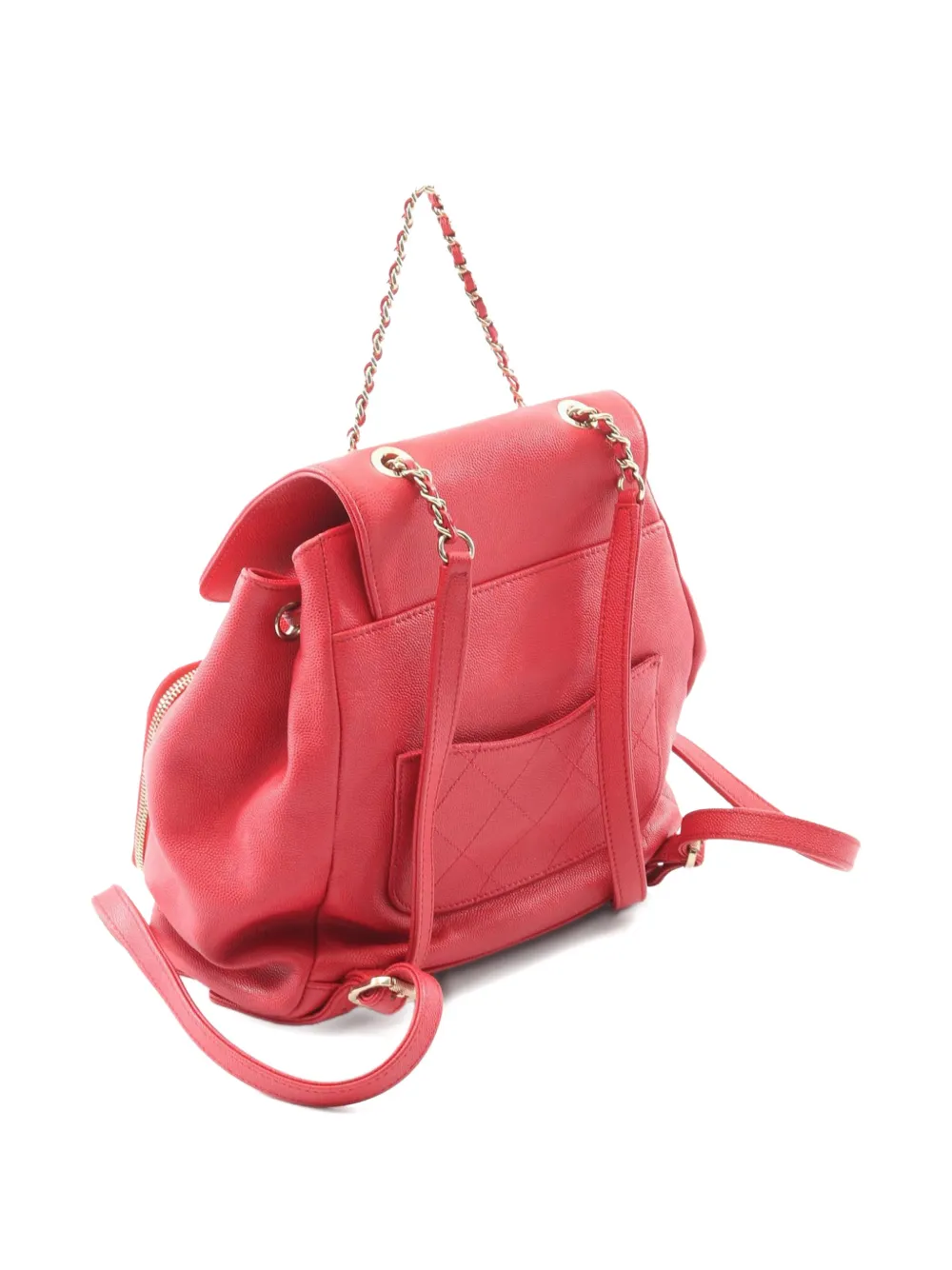 Pre-owned Chanel 2017-2018 Business Affinity Caviar Backpack In Red