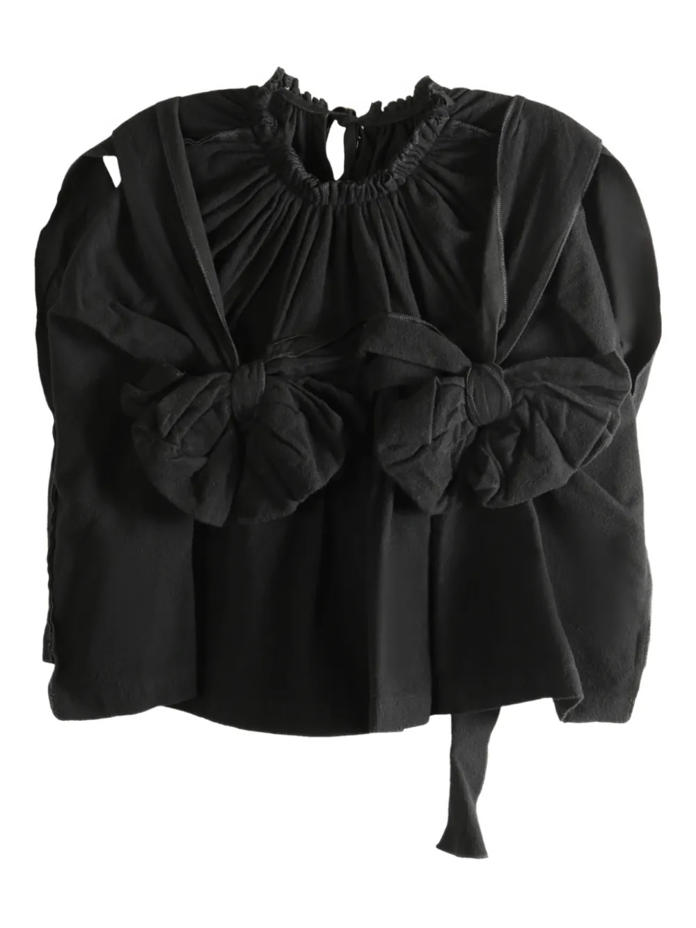 Comme Des Garçons Tao Bow-detail Top In Black