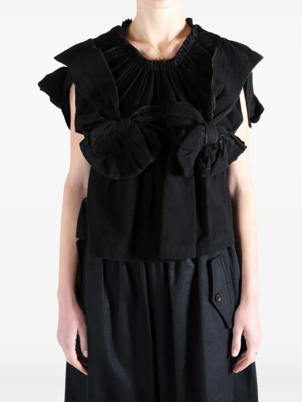 Comme des Garçons TAO bow-detail top - Zwart
