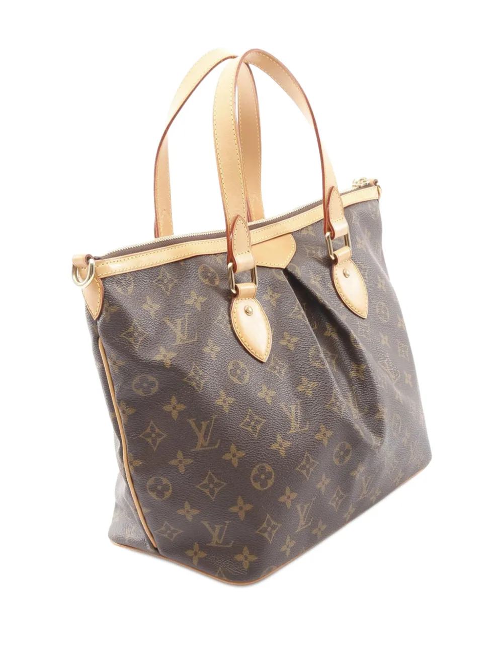 Pre-owned Louis Vuitton 2008 Monogram Palermo Pm Satchel In Brown