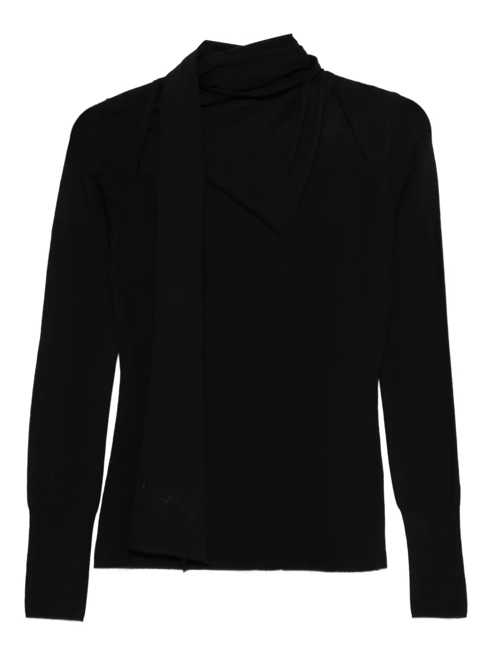 MARK KENLY DOMINO TAN scarf-detail sweater - Nero