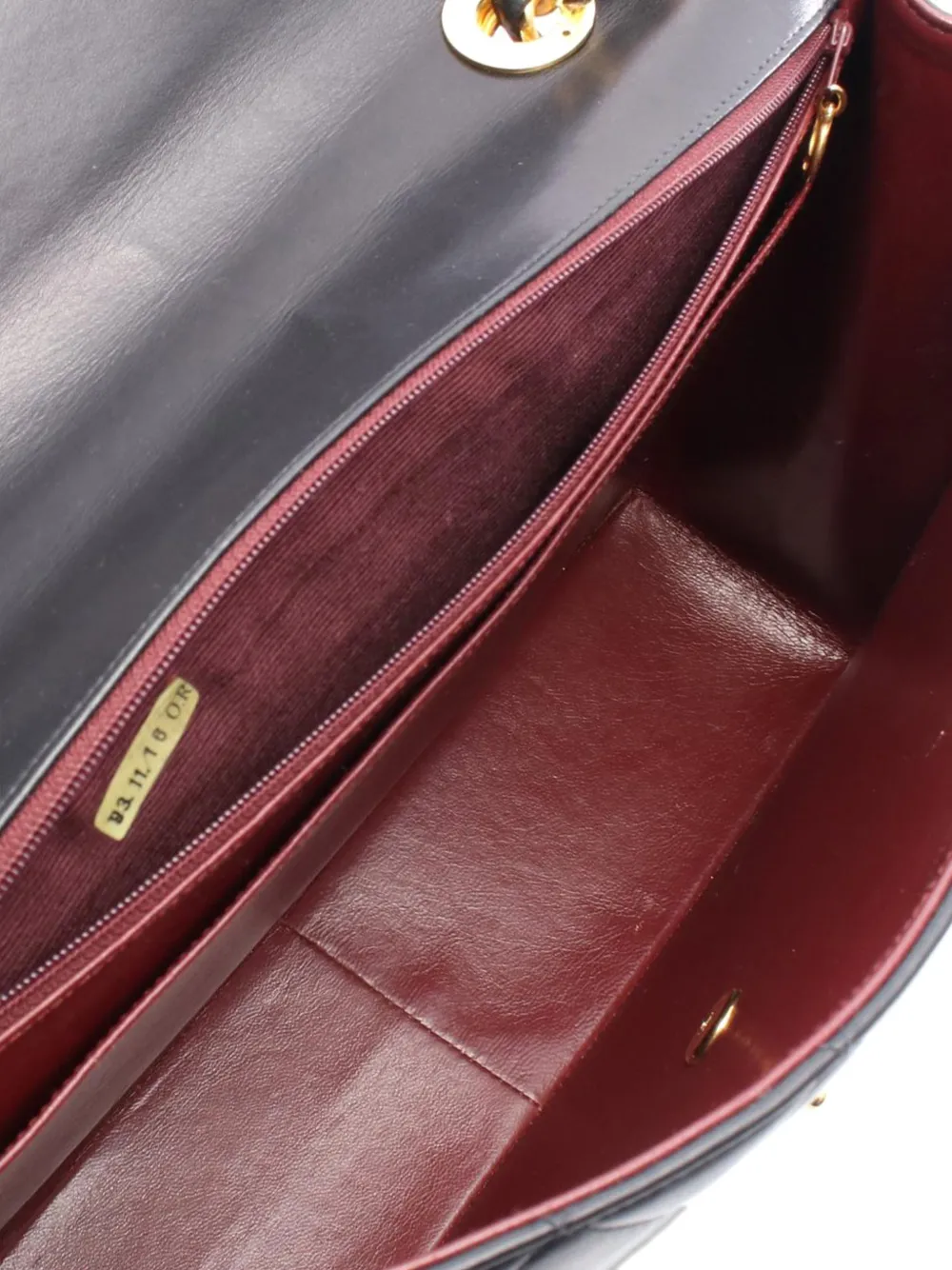 CHANEL Pre-owned 1991-1994 Maxi Jumbo Cc Quilted Lambskin Shoulder Bag In Black