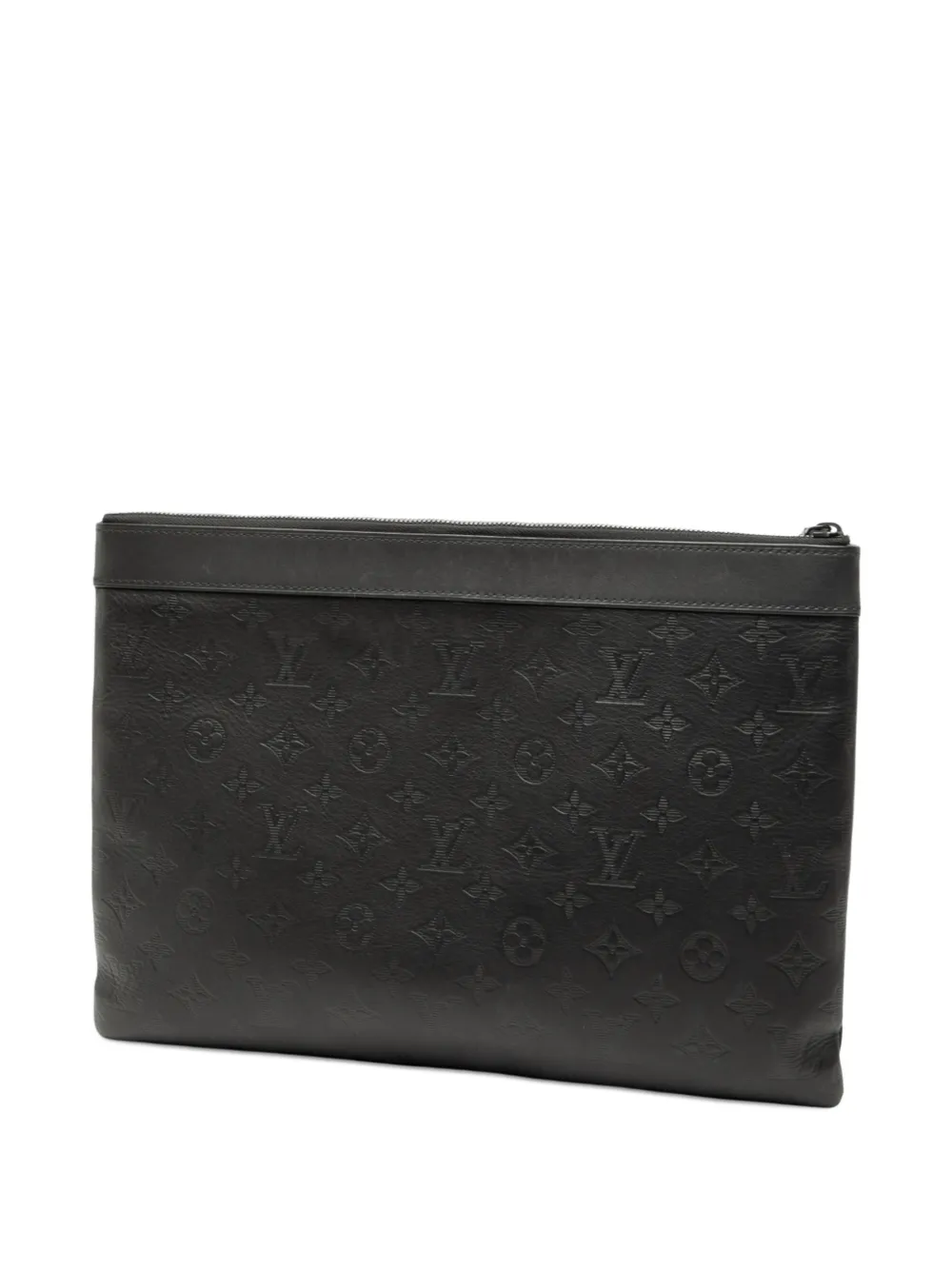 LOUIS VUITTON Pre-owned 2019 Monogram Shadow Discovery Pochette Clutch Bag In Black