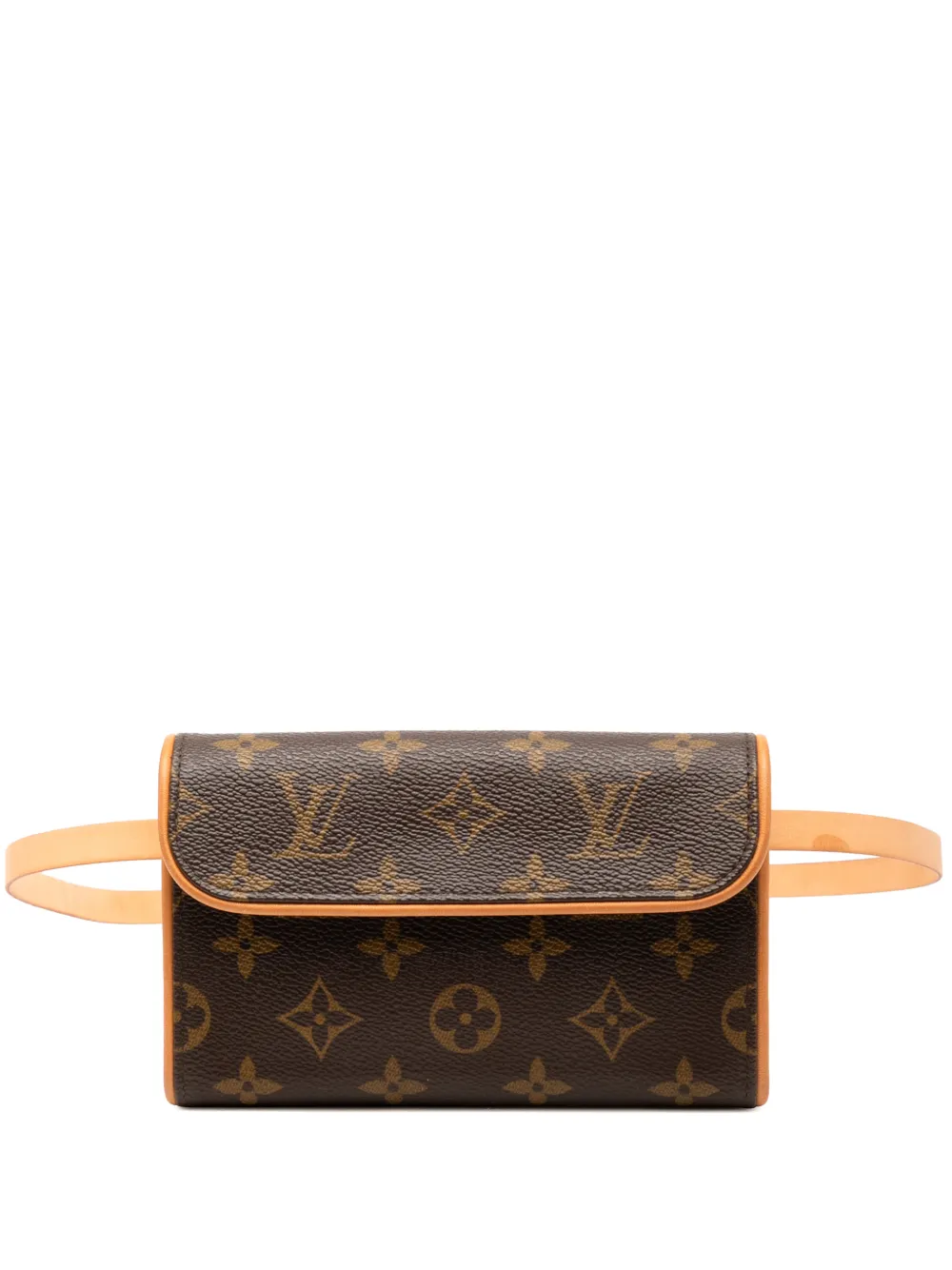 Pre-owned Louis Vuitton 2003 Monogram Pochette Florentine Belt Bag In Brown