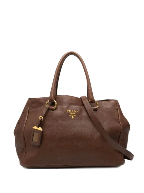 Prada Pre-Owned 2000-2025 Vitello Daino Open Convertible Tote satchel