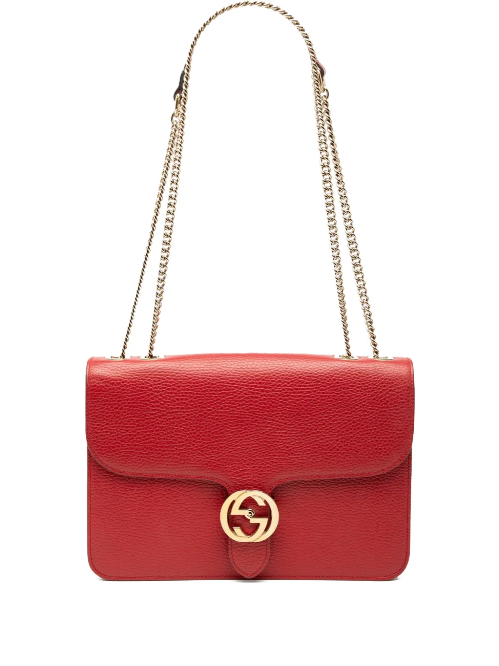 Gucci Pre-Owned 2000-2015 Medium Dollar Calfskin Interlocking G crossbody bag | rouge | Image 1