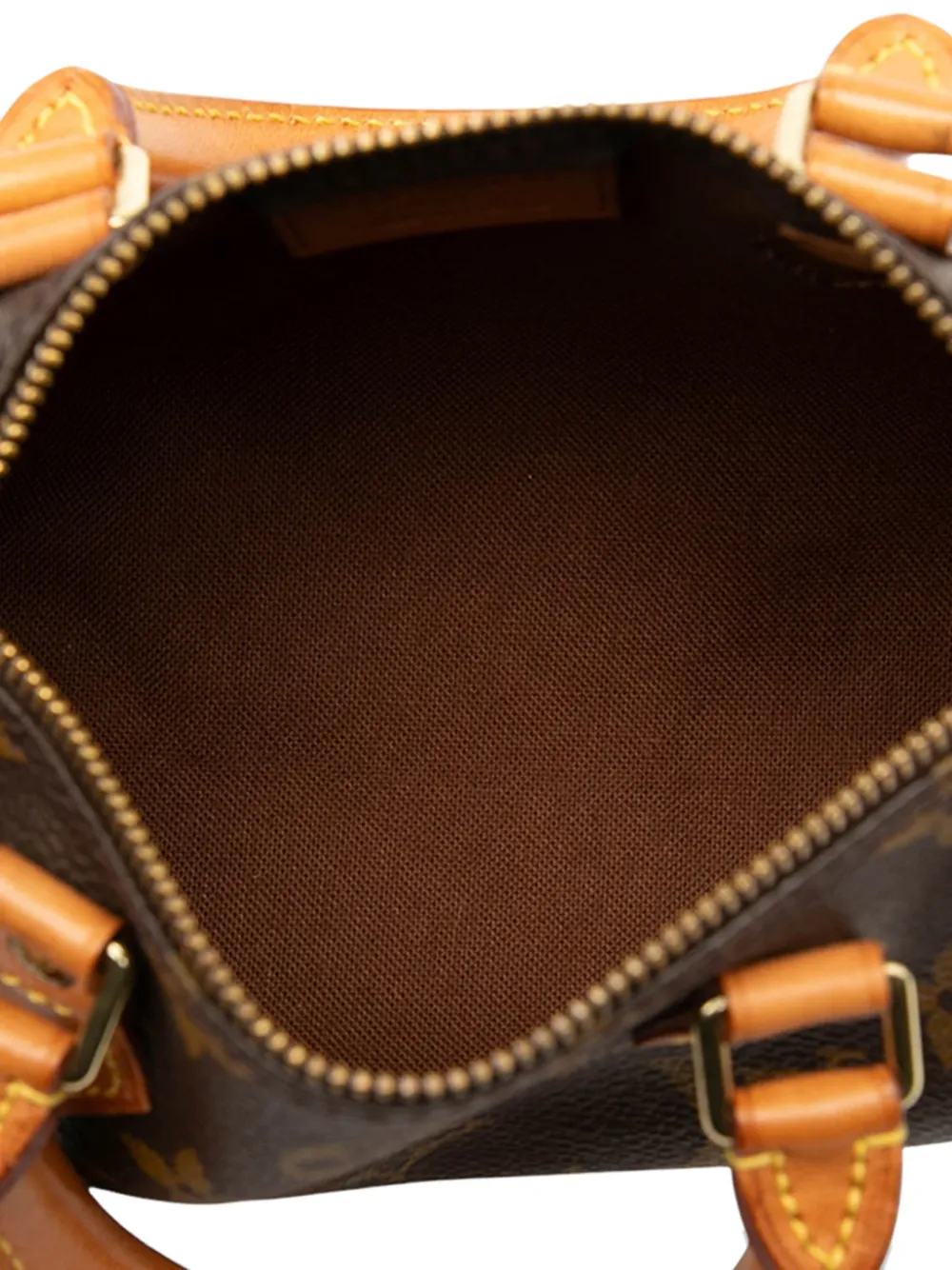 Pre-owned Louis Vuitton 1998 Monogram Mini Speedy Hl Satchel In Brown