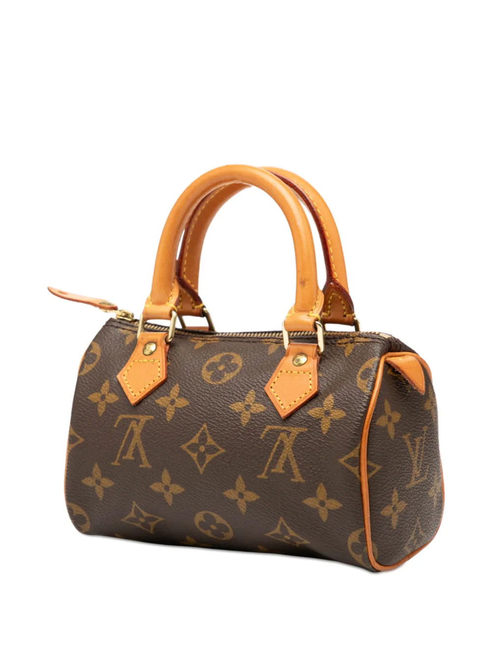 Pre-owned Louis Vuitton 1998 Monogram Mini Speedy Hl Satchel In Brown