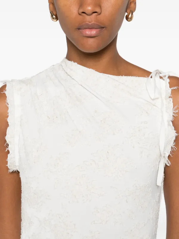 chinese dress ladies Marguerite White Lace Dip Hem Midaxi Dress – Frock and Frill main image 0