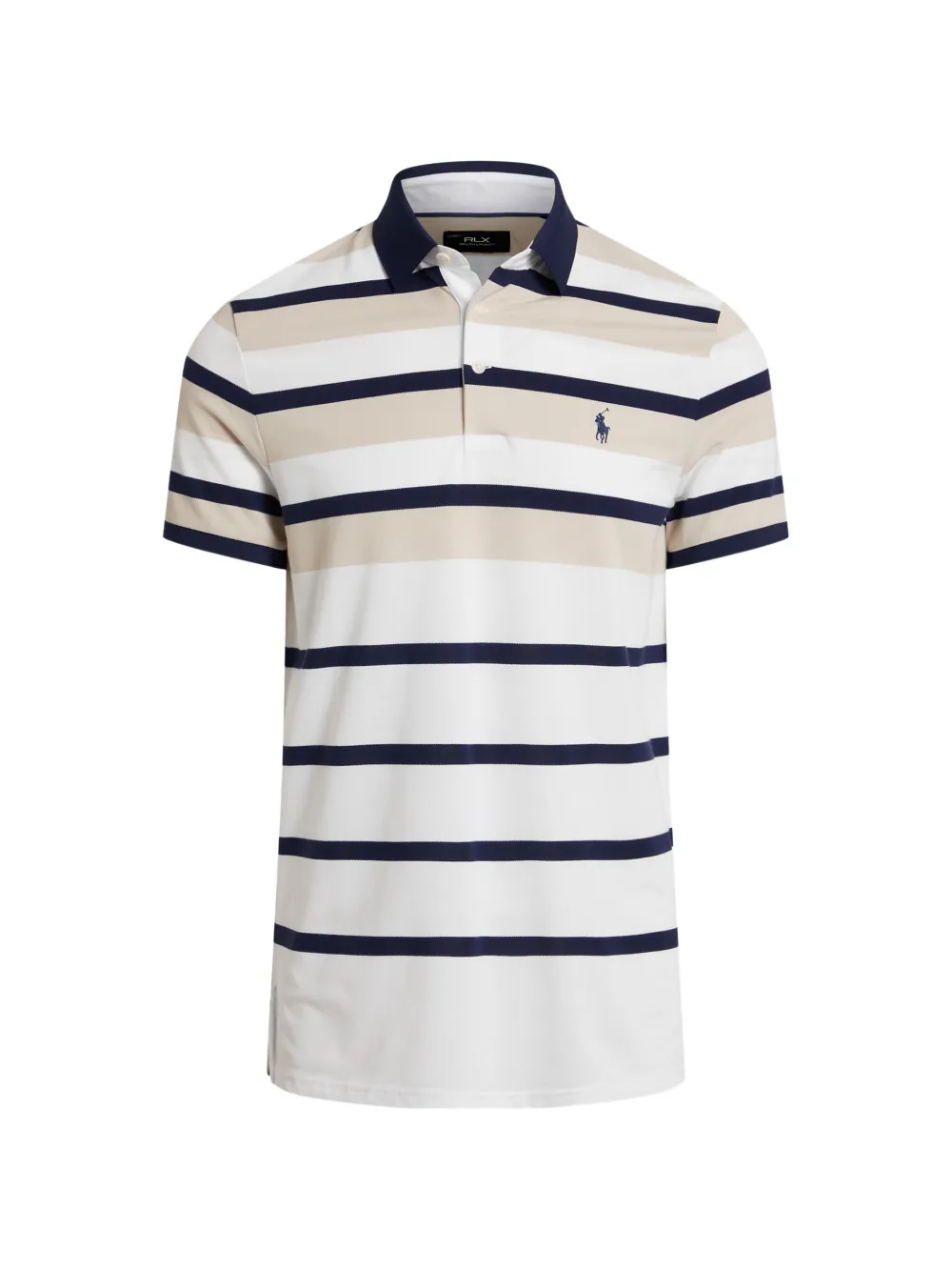 RLX Ralph Lauren striped-pattern short-sleeve polo shirt - Weiß