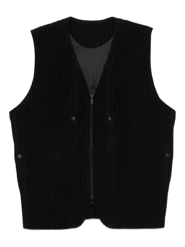 Homme Plissé Issey Miyake Quarry ジップベスト | ブラック | FARFETCH JP