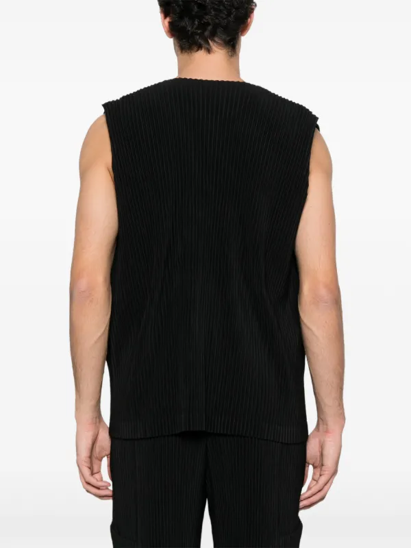 Homme Plissé Issey Miyake Quarry ジップベスト | ブラック | FARFETCH JP